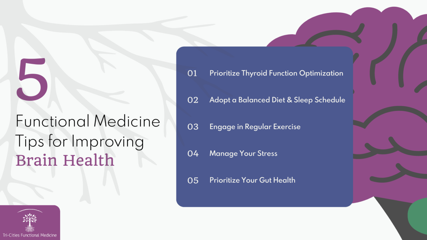 5 functional medicine tips for improving brain health infographic