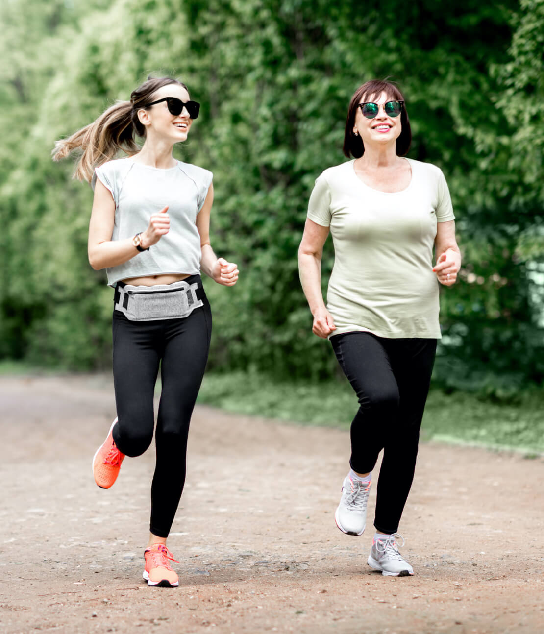 Two women out for a jog.
